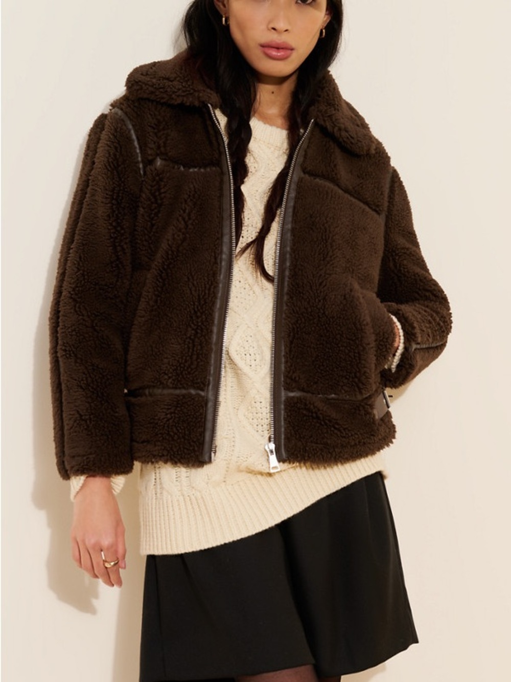 BDG by Urban OutfittersTaylor Piled Fleece Aviator Jacket